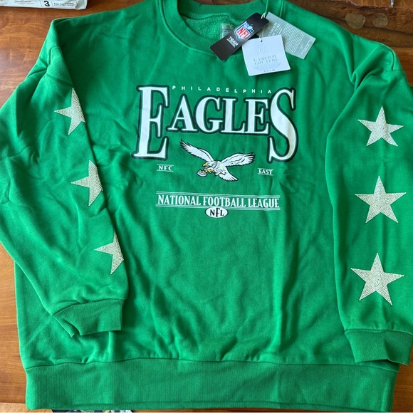 Philadelphia Eagles Kelly Green NFL Gameday Couture Sweatshirt - Out of Stock - Picture 1 of 3